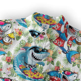 Sharks Aloha Hawaiian Shirt, Summer Shark Surfing Hawaiian Shirt - The Palmix